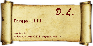 Dinya Lili névjegykártya